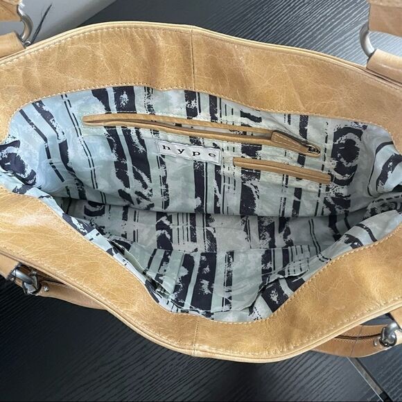 Hype Tan/Gold Leather Studded Shoulder Bag - Picture 8 of 14